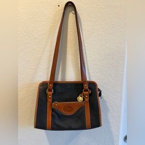 Dooney & Bourke Black and Tan Shoulder Bag
